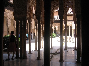 Courtyard with graceful pillars, alhambra