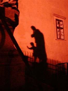 Shadows on the castle wall, Český Krumlov