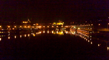 The vltava at night